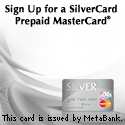 Silver Prepaid MasterCard card